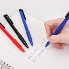 得力文具6546圓珠筆按壓式藍色0.7子彈頭多色中油筆 36支/盒